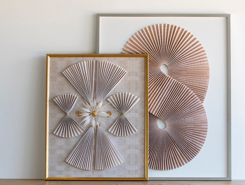 Deco Blush Pleats II (with feather detail)