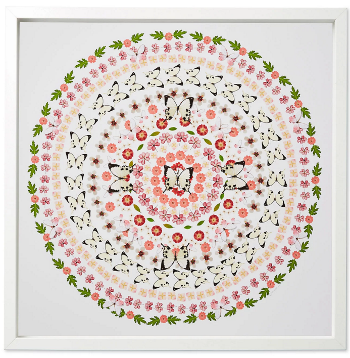 Flower and Butterfly Circle, pink