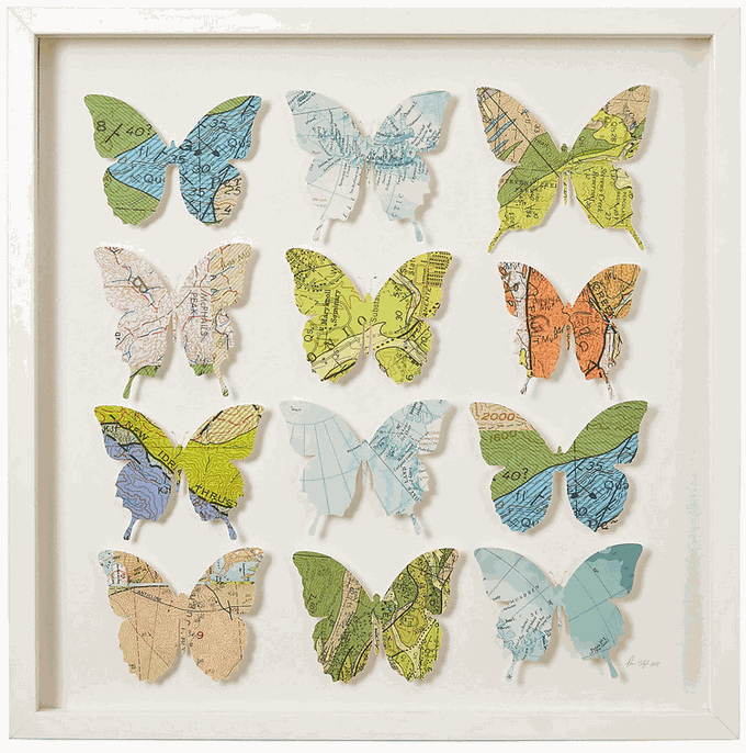 Map Butterfly Collage