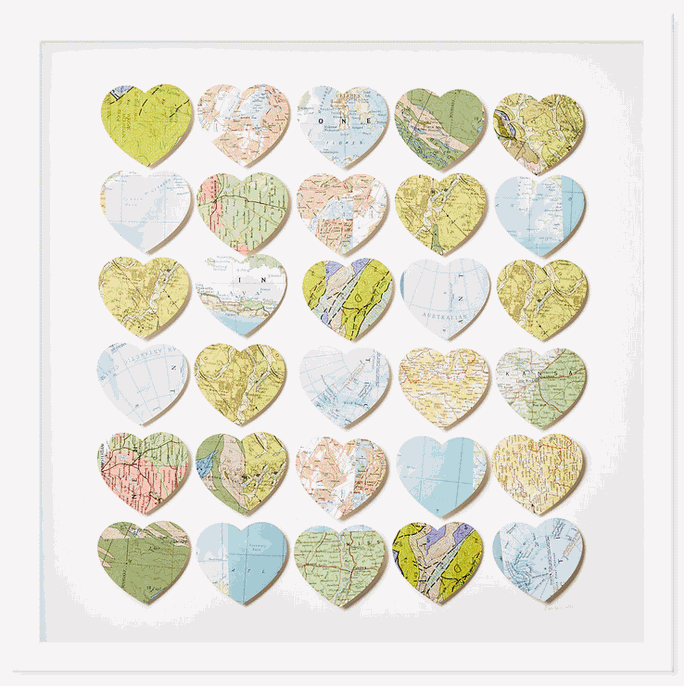 Map Heart Collage