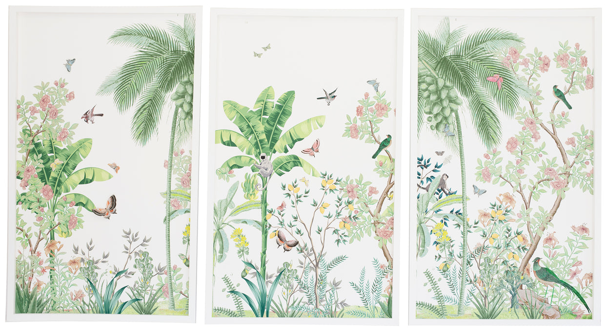 Chinoiserie triptych: Tropical