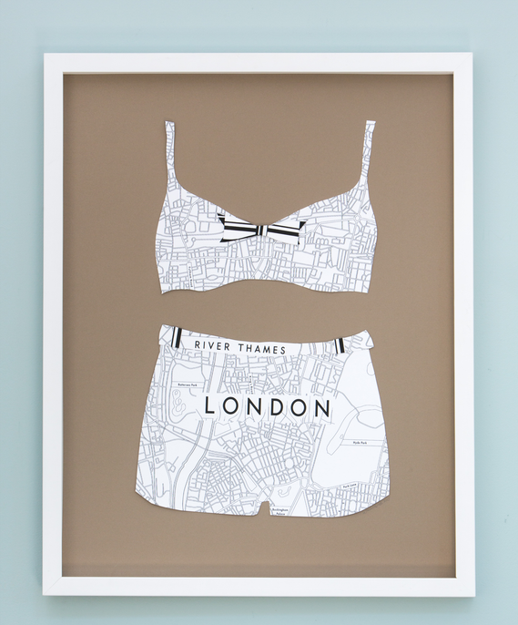 Folded Paper Map Bikini: London