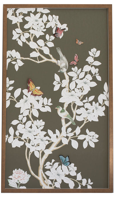 Chinoiserie diptych: cocoa