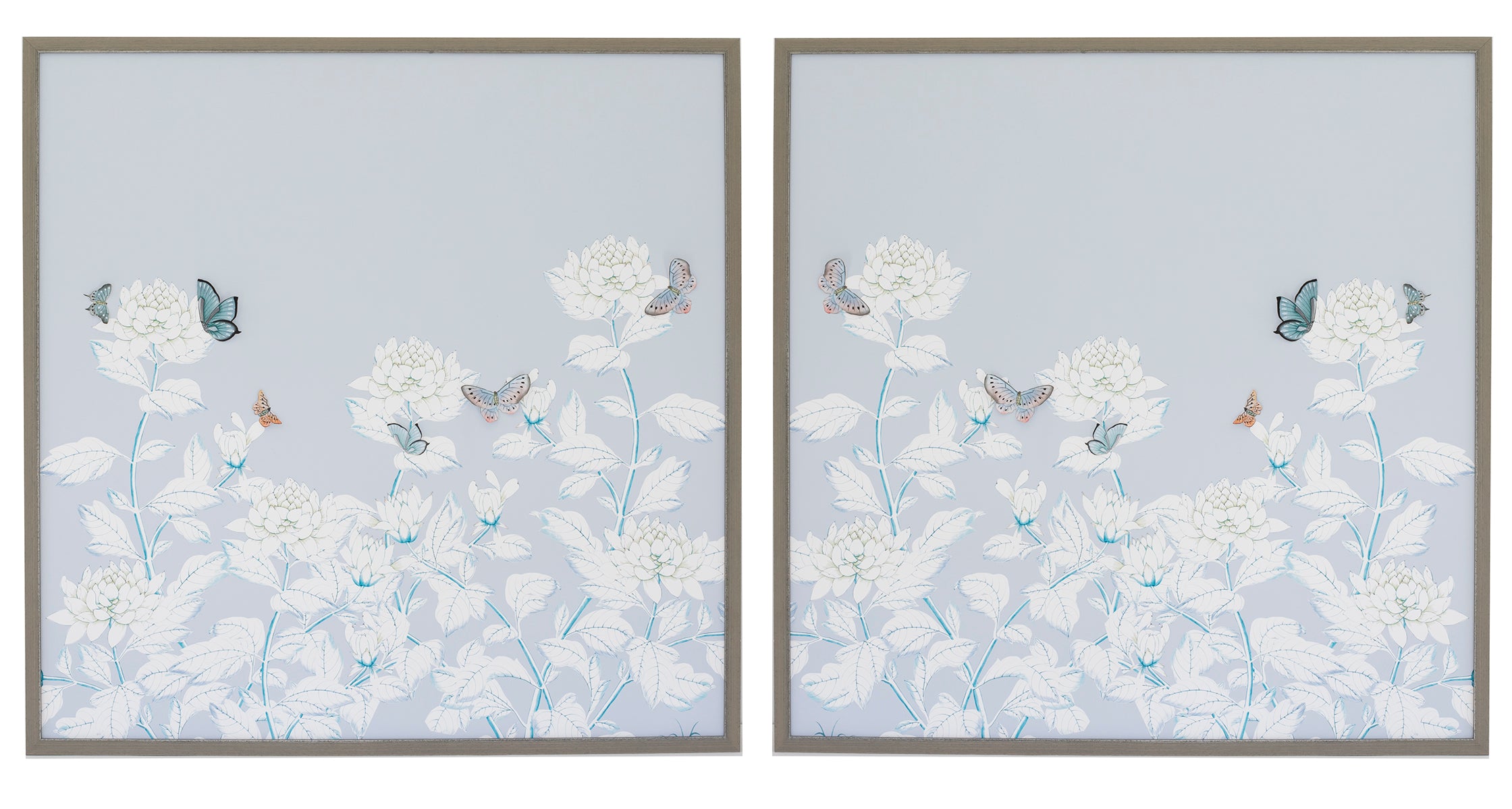 Blue, Chrysanthemum Chinoiserie