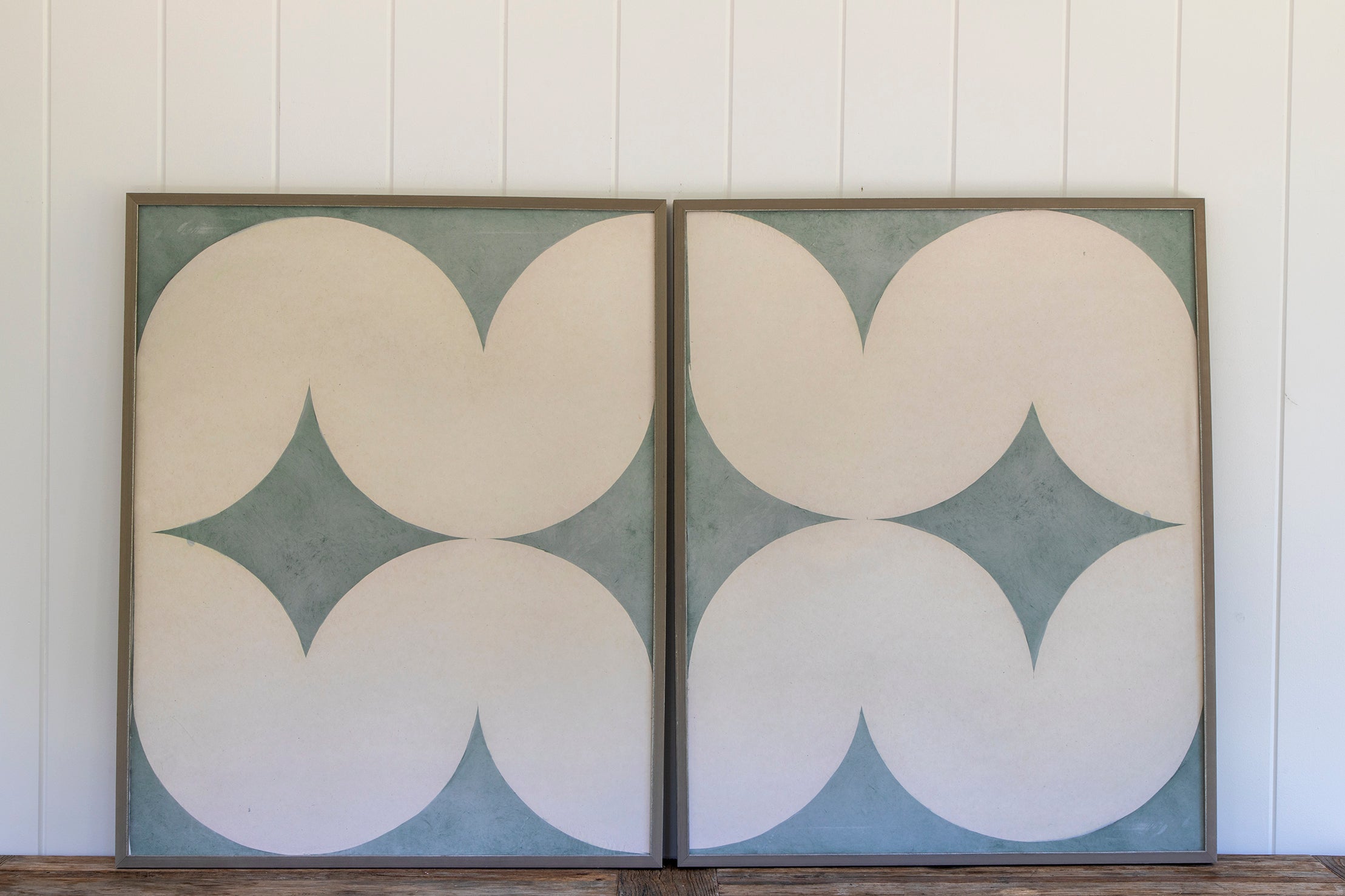 2 blue Abstract Panels (large) Designer Discount (15%)