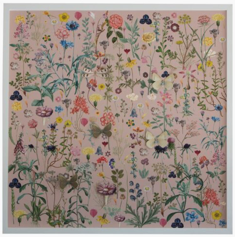 Dimensional Flower Print Collage: Pink