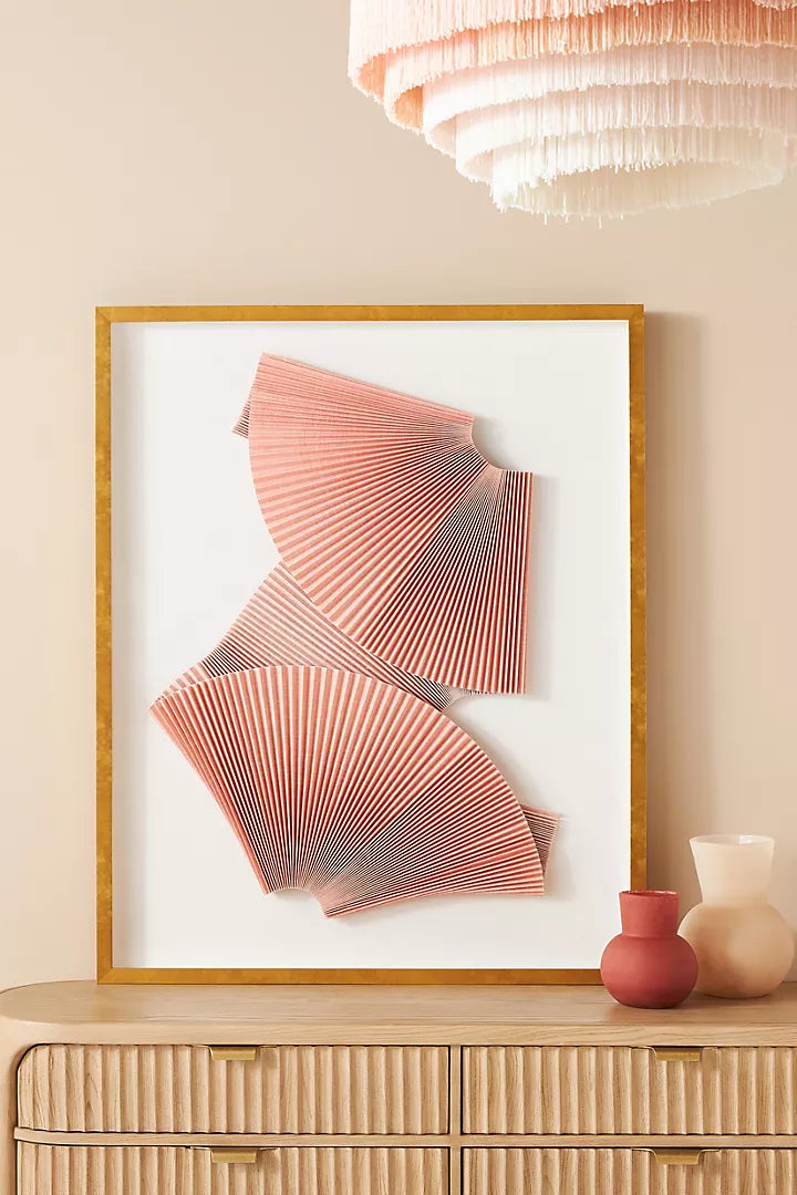 Pink Pleated Abstract