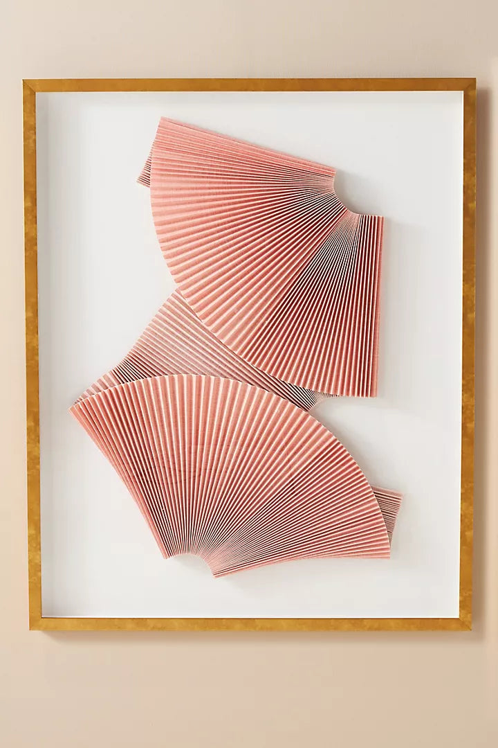 Large Pleated Abstract: Pink