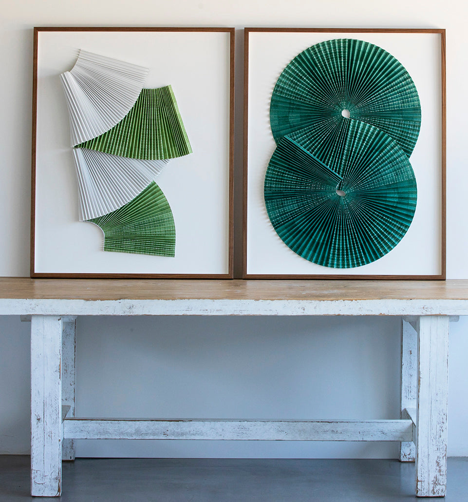 1 Abstract Forest Pleats with designer discount
