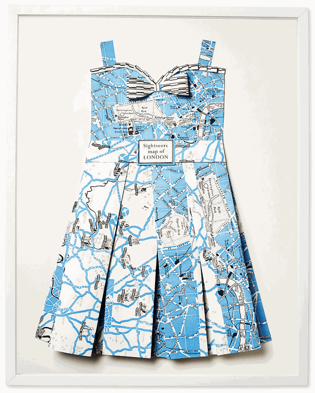 Folded Paper Map Sun Dress: London Sites