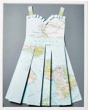 Folded Paper Map Sun Dress: Hawaii