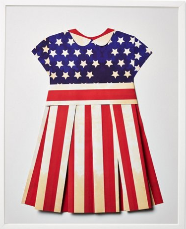 Folded Paper US Flag Dress: US Vintage Flag