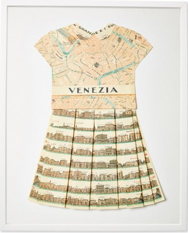 Folded Paper Map Dress: Venice