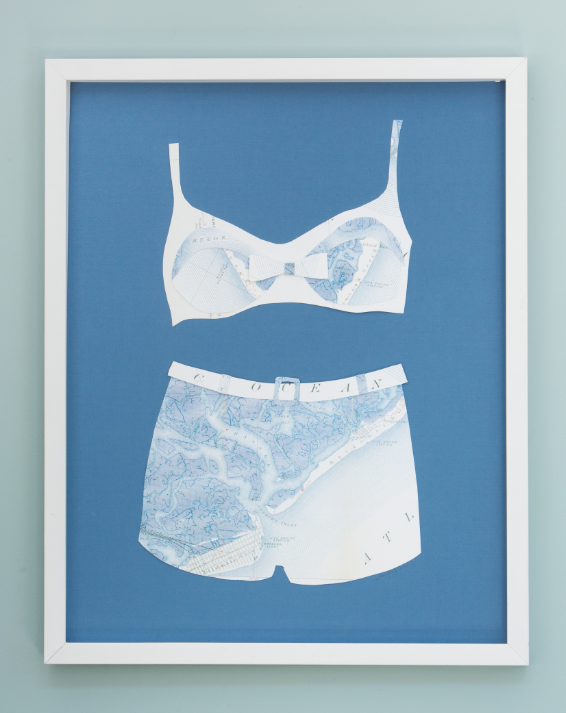 Folded Paper Map Bathing Suit: Nantucket Map