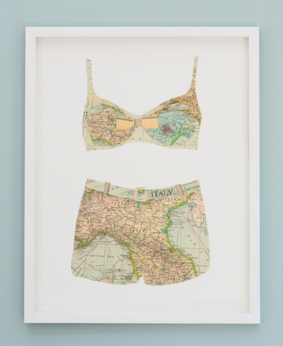 Folded Paper Map Bathing Suit: Italy