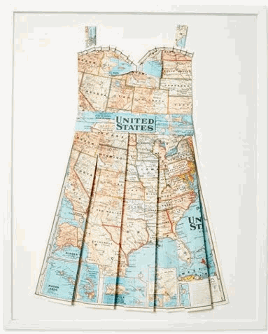 Folded  Paper Sun  Dress: USA Map