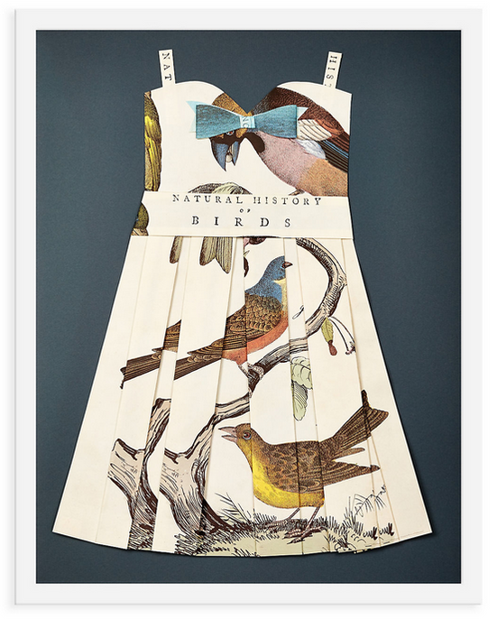 Folded  Paper Dress: Birds