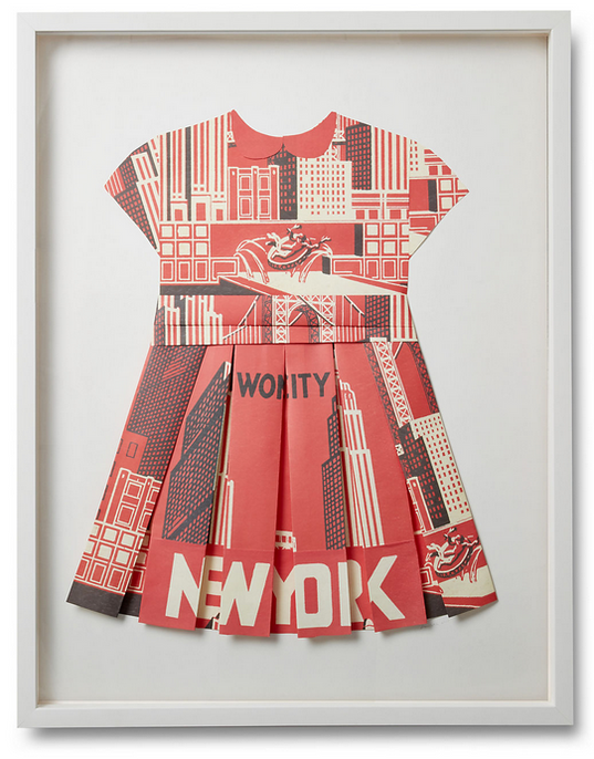 Folded  Paper Dress: New York Poster