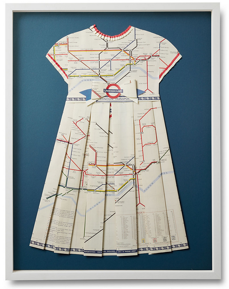 Folded Paper Map  Dress:  London Underground