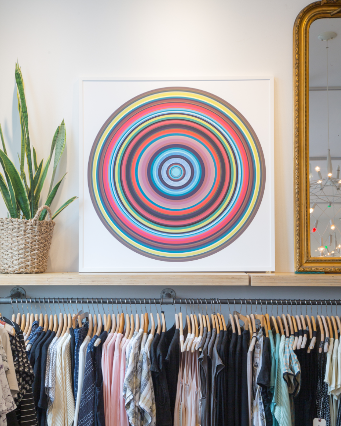 Multi Color Concentric Circles: Turquoise and Blue