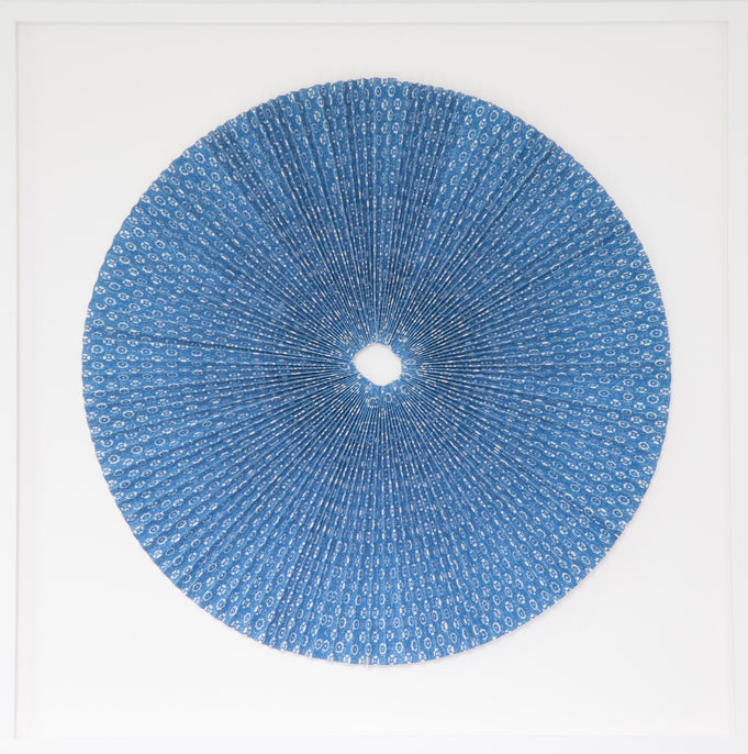 Pleated Circle: Blue Batik