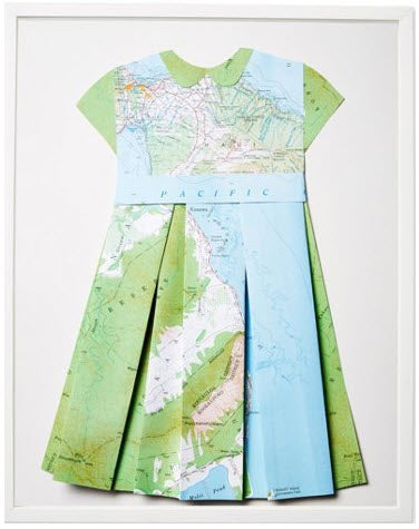 Folded Paper Map Dress:  Hawaii