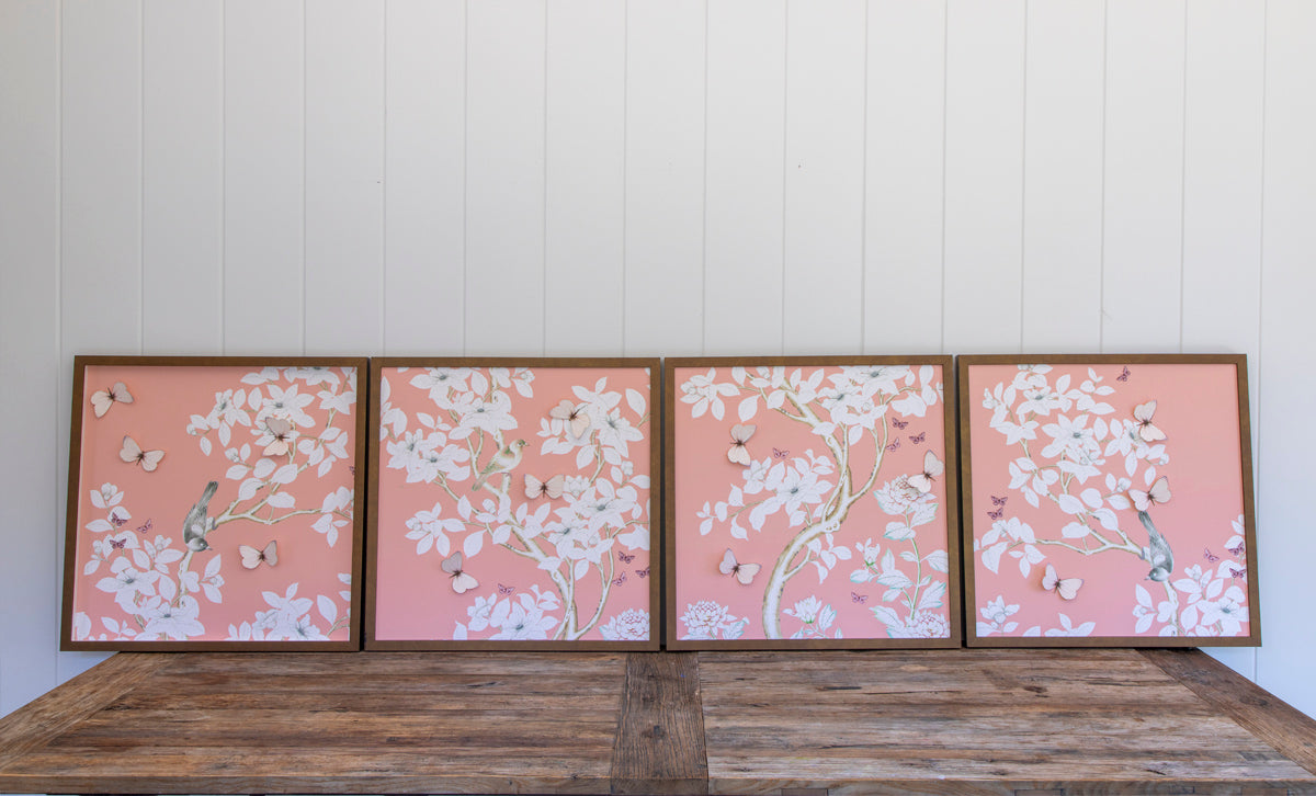 Chinoiserie Collage: Four Panels